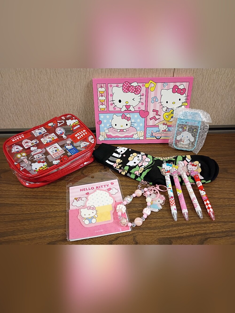 Hello Kitty Bundle - Eyeshadow Pall, Perfume, Socks,Pens Etc  Lot